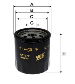 Фильтр масляный WIX FILTERS WL7172