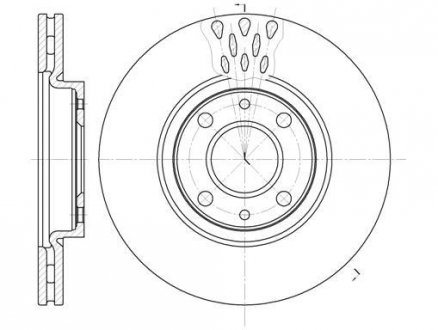 Гальмівний диск (передній) ALFA ROMEO MITO /CITROËN NEMO/FIAT 500/ DOBLO/PANDA/FIORINO /LANCIA YPSIL WOKING D6443.10 (фото 1)