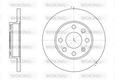 Тормозной диск пер, BEDFORD\Opel CORSA C (X01) 1.7, Y 17 DTL, 00-09 WOKING D6059.00 (фото 1)
