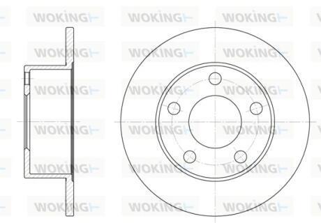 Диск тормозной задний, 245mm, AUDI A6, VW Passat B5, Superb 96-05 WOKING D6123.00