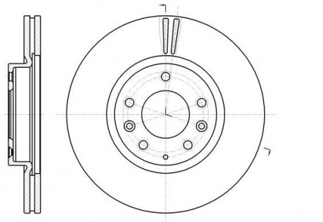Тормозной диск перед. Mazda 6/Atenza/6 (07-21) WOKING D61235.10 (фото 1)