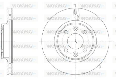 Гальмівний диск перед. Clio/Fortwo/Logan/Sandero/Symbol (12-21) WOKING D61535.10
