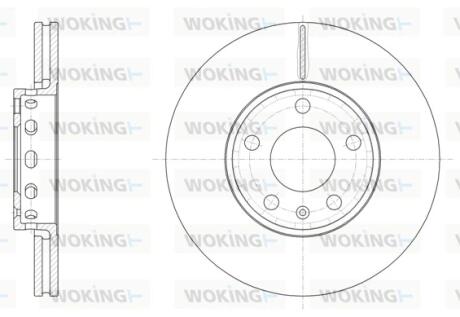 Диск тормозной передний, 288mm Passat B5 96-05, Superb 02-08 WOKING D6328.10