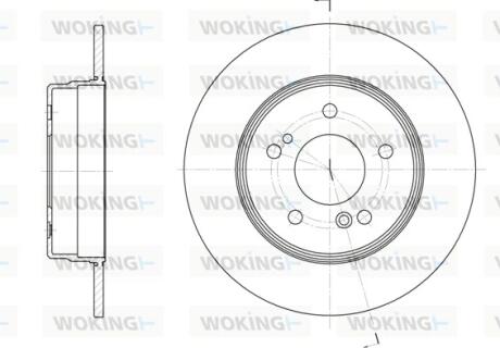 Диск тормозной задний, 2.0-2.2CDI WOKING D6467.00