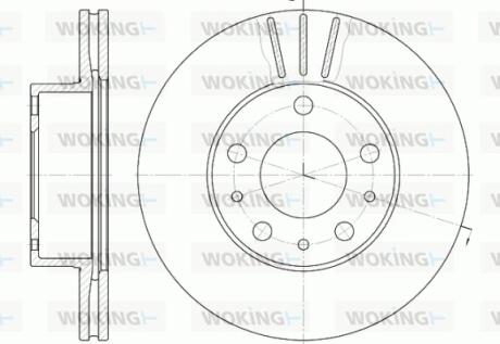 Диск тормозной передний, CITROEN Jumper, FIAT Ducato, PEUGEOT Boxer, 94-02 WOKING D6476.10