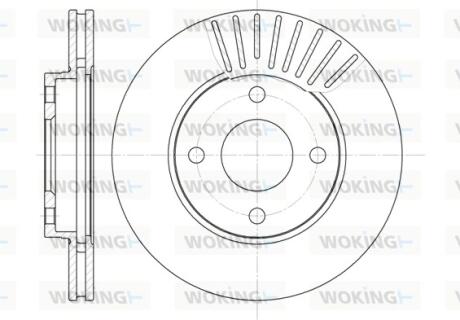 Диск тормозной передний, 258mm, FORD Fiesta, Focus, Fusion, 95- WOKING D6575.10