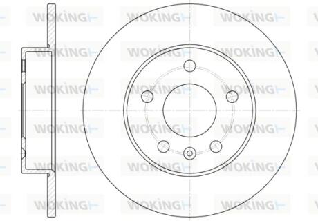 Диск тормозной задний, OPEL Combo, 1.7CDTI, 04- WOKING D6578.00