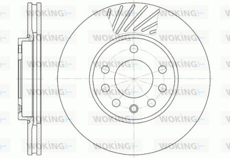 Тормозной диск, OPEL Meriva B 1.4, A 14 XER, 10- WOKING D6584.10