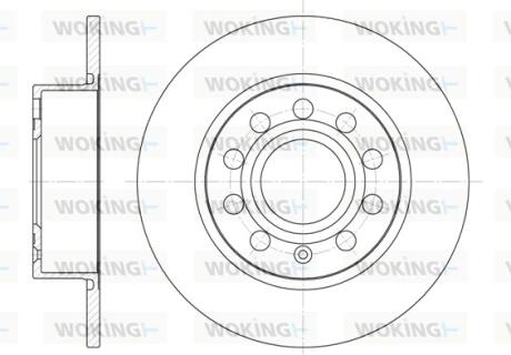 Диск гальмівний задній (кратно 2) (Remsa) VAG Octavia II III Yeti / Golf V VI Caddy III Jetta IV Passat B5,5 WOKING D6649.00