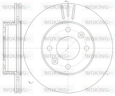 Гальмівний диск перед. i10/Picanto (04-21) WOKING D6990.10