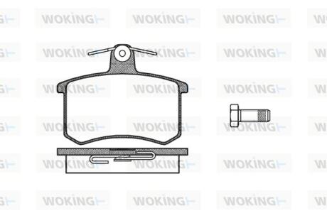 Гальмівні колодки задн. FIAT CROMA /VW SCIROCCO /Audi /A6/A8 1.6-2.8 82-98 WOKING P0353.00