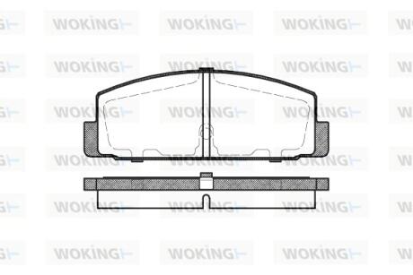 Гальмівні колодки зад. Mazda 6/323/626 94-12 (akebono) WOKING P0793.30