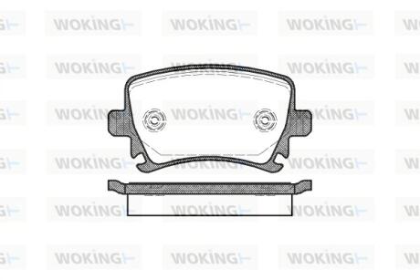 Гальмівні колодки задні Caddy III/Golf V/Audi A4 03- WOKING P11313.00