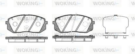 Гальмівні колодки перед. Kia Carens 07/Sportage 04 (mando) WOKING P12023.22