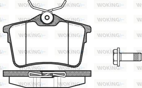 Колодки задние, (тип Girling) 08- WOKING P12823.00