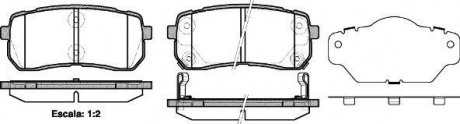 Колодки тормозные дисковые задние Hyundai H-1 cargo 2.5 08-,Hyundai H-1 travel 2 WOKING P1388302 (фото 1)