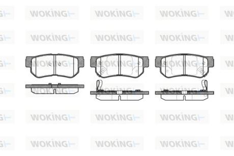 Гальмівні колодки зад. SANTA FE/SONATA/TUCSON/MAGENTIS/SPORTAGE WOKING P6463.02