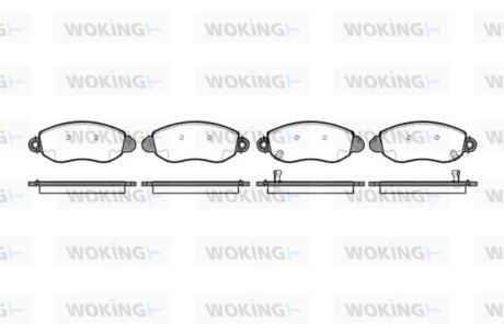 Колодки передние, RWD 2.4DI WOKING P6723.02