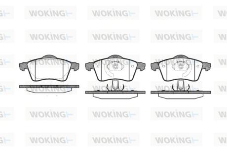 Гальмівні колодки перед. T4 2.5TDI 96-03 (R15) WOKING P7183.00