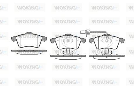 Колодки передние R15, 96-03 (тип ATE) с датчиком WOKING P7183.01
