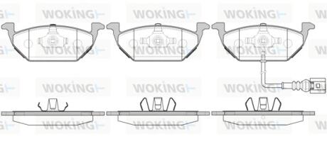 Колодки передні (дискові), з датчиком 03- WOKING P7333.31