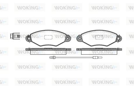 Гальмівні колодки перед. Kangoo 1.2-1.6 97- (Bosch) (з датчиком) WOKING P7433.01
