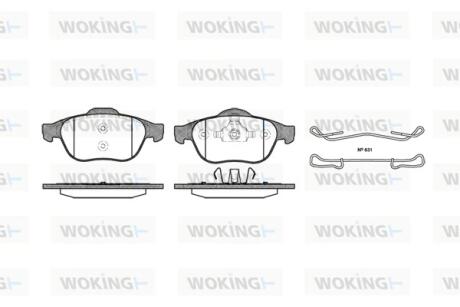 Колодки тормозные дисковые WOKING P9433.00