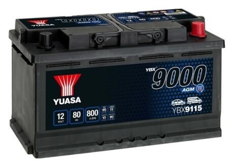 " 12V 80Ah AGM Start Stop Plus Battery (0)" YUASA YBX9115