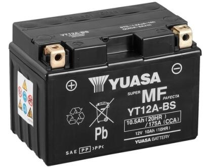 МОТО 12V 10Ah MF VRLA Battery YT12A-BS(сухозаряжений) YUASA YT12ABS