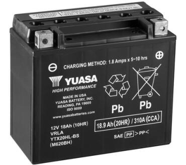 МОТО 12V 18,9Ah High Performance MF VRLA Battery AGM YTX20HL-BS (сухозаряжений) YUASA YTX20HLBS