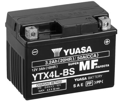 МОТО 12V 3Ah MF VRLA Battery AGM YTX4L-BS(сухозаряжений) YUASA YTX4LBS