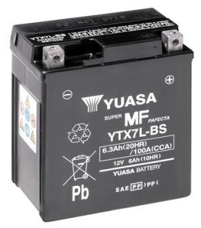 МОТО 12V 6Ah MF VRLA Battery AGM YTX7L-BS (сухозаряжений) YUASA YTX7LBS
