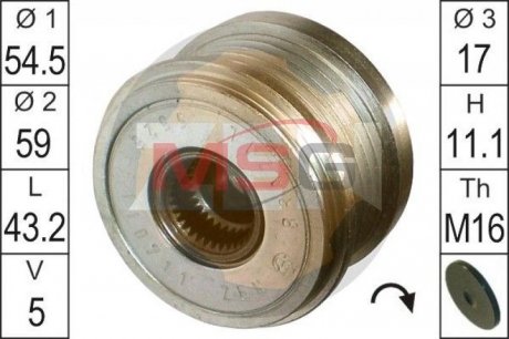 Шкив генератора инерционный ZEN ZN5525