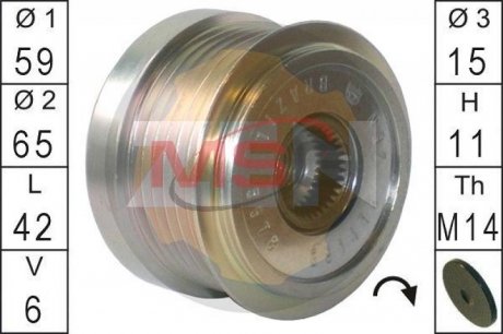 Шкив генератора инерционный ZEN ZN5578