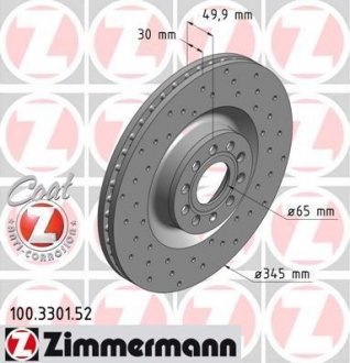 Тормозные диски Sport/ Coat Z ZIMMERMANN 100.3301.52 (фото 1)