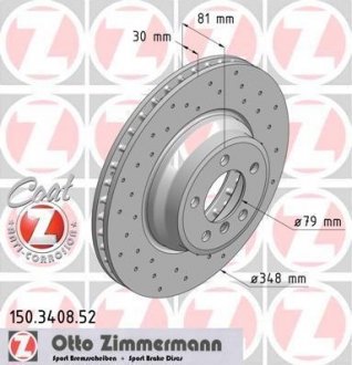 Тормозные диски Sport/ Coat Z ZIMMERMANN 150.3408.52