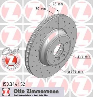 Тормозные диски Sport/ Coat Z ZIMMERMANN 150.3441.52 (фото 1)
