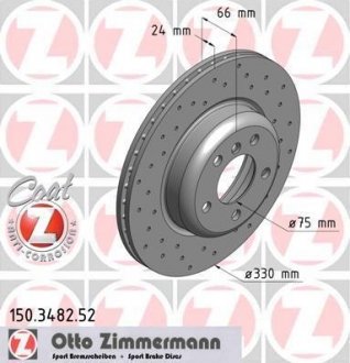 Диск тормозной Sport ZIMMERMANN 150.3482.52 (фото 1)