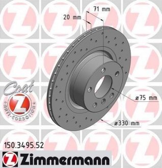 Тормозной диск Sport ZIMMERMANN 150.3495.52 (фото 1)