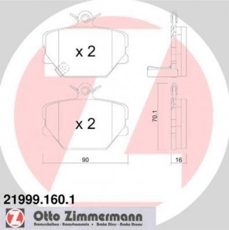 Колодки тормозные дисковые ZIMMERMANN 21999.160.1 (фото 1)