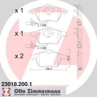 Колодки тормозные дисковые ZIMMERMANN 23018.200.1 (фото 1)