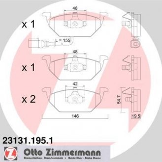 Комплект гальмівних колодок ZIMMERMANN 23131.195.1