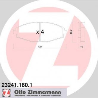 Колодки гальмівні дискові, к-кт ZIMMERMANN 232411601 (фото 1)