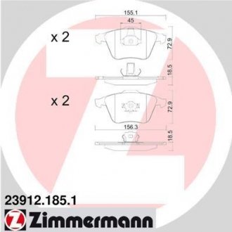 Гальмівні колодки ZIMMERMANN 23912.185.1