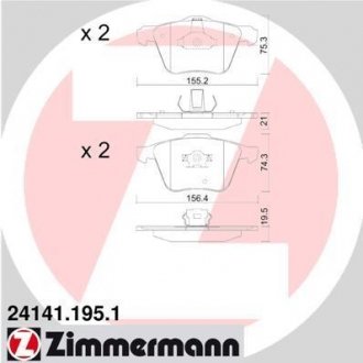 Комплект гальмівних колодок ZIMMERMANN 24141.195.1