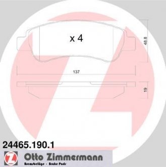 Комплект гальмівних колодок ZIMMERMANN 24465.190.1