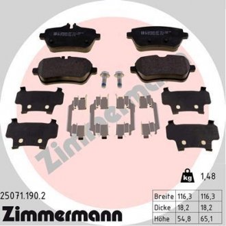 Тормозные колодки задние MB ZIMMERMANN 250711902 (фото 1)