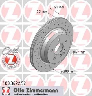 Тормозные диски Sport/ Coat Z ZIMMERMANN 400.3622.52 (фото 1)
