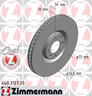 Диск тормозной ZIMMERMANN 440.3127.20