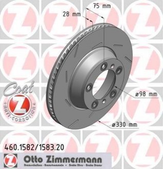 Тормозной диск PORSCHE PANAMERA 09- L Coat Z ZIMMERMANN 460.1582.20 (фото 1)